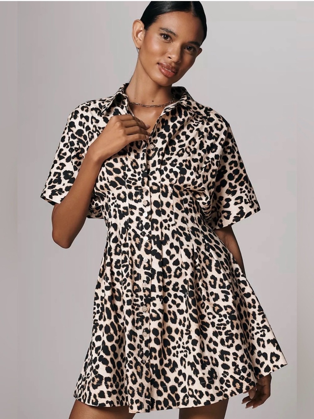 Tobie Leopard Print Shirt Dress - Picture 3 of 3